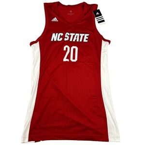 Adidas Mens Medium Red White NC State Wolfpack NCAA‎ Basketball Jersey #20 NWT